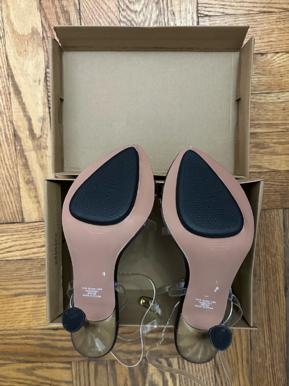 ASOS DESIGN North High Heeled Sandals with Toe Trim in Clear - Picture 7 of 16